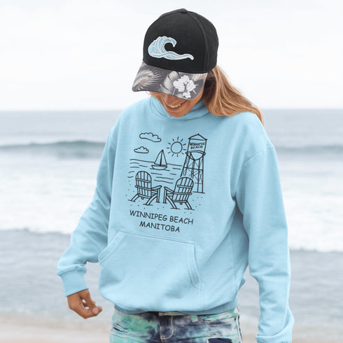 Cozy up in coastal charm with our Winnipeg Beach Doodle Hoodie, inspired by the laid-back vibe of one of Manitoba’s most beloved lakeside getaways.